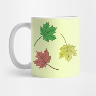 Colored maple leaves. Mug